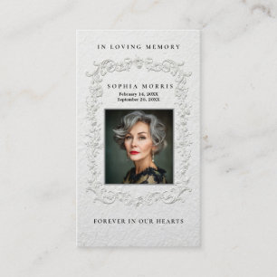 Faux Embossed Floral Funeral Prayer Card