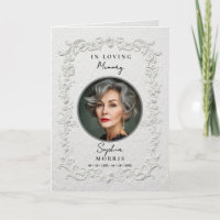 Faux Embossed Floral Memorial Funeral Program