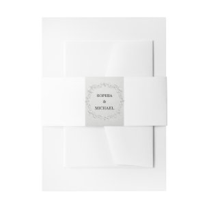 Faux Embossed Floral Wedding  Invitation Bell Belly Band