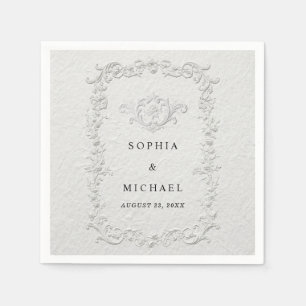 Faux Embossed Floral Wedding Napkins