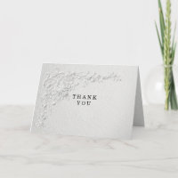 Faux Embossed Floral Wedding  Thank You Card