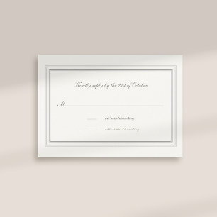 Faux Embossed Frame Pearl Formal Wedding Response