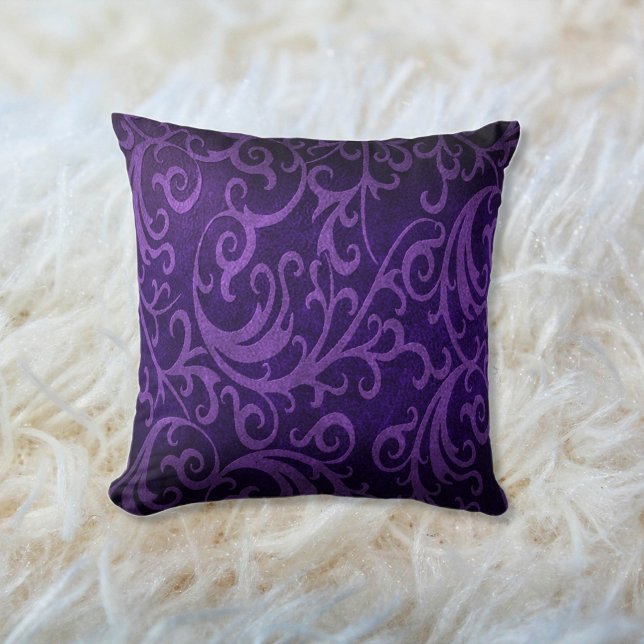 Faux Embossed Leather Violet Purple Swirl Cushion (Creator Uploaded)