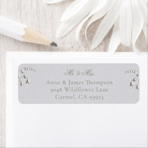 Faux Embossed Lily Valley Return Address Label