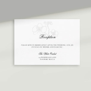 Faux Embossed Orchid Formal Reception Wedding Enclosure Card