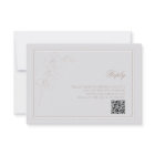 Faux Embossed Orchid Frame Ivory Reply Wedding QR