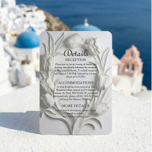 Faux Embossed Relief Sculpted White Tulip Enclosure Card