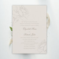 Faux Embossed Roses Ecru Formal Parents Wedding