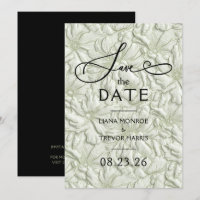 Faux Embossed Sage Green Floral Wedding