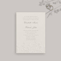 Faux Embossed Wildflowers Ecru Formal Wedding