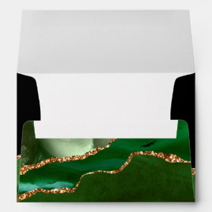 Faux Emerald Green Marbled Agate Contemporary Envelope