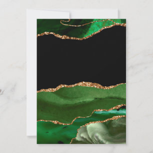 Faux Emerald Green Marbled Agate Contemporary Invitation