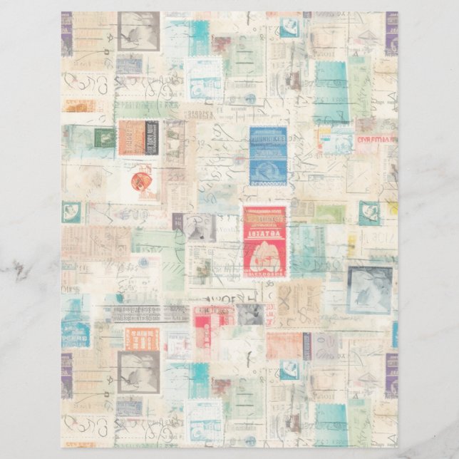 Faux Fantasy Postage Stamp Collage 1 (Back)