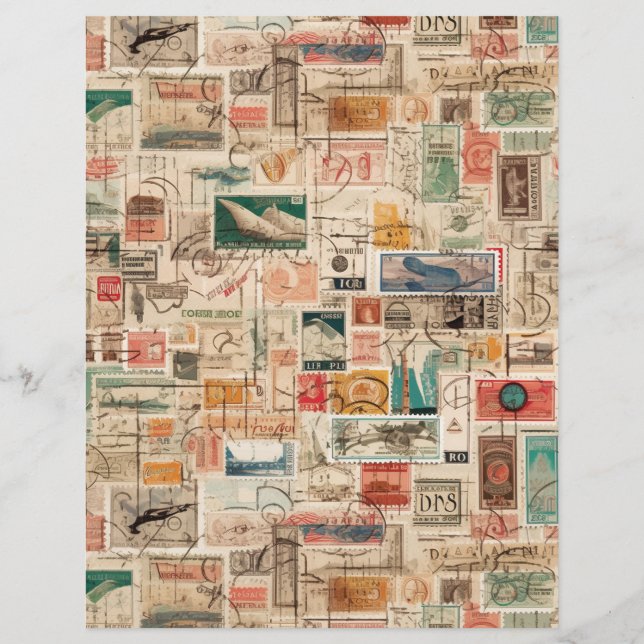 Faux Fantasy Postage Stamp Collage 2 (Back)