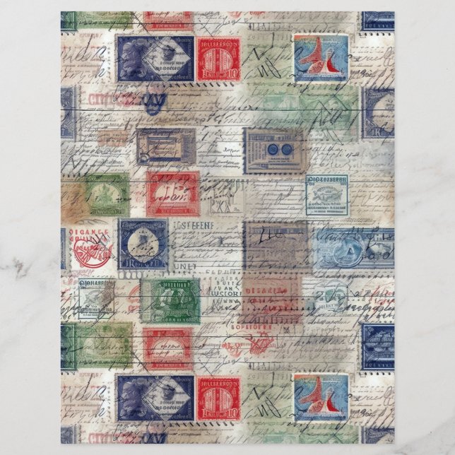 Faux Fantasy Postage Stamp Collage 5 (Back)