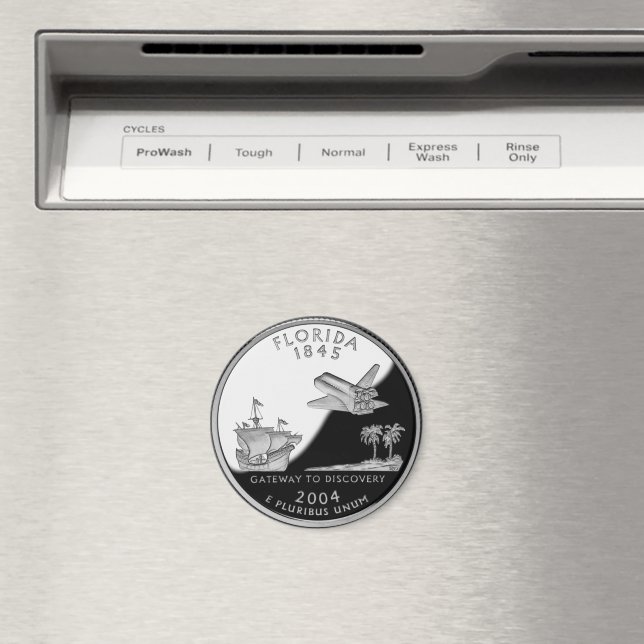Faux Florida State Quarter Magnet (In Situ (Dishwasher))