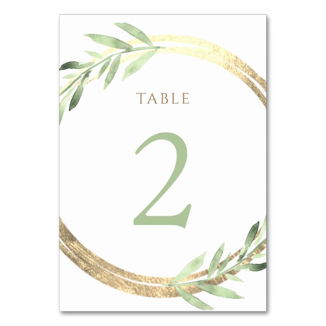  faux foil and green leaves Table Number 2 (Front)