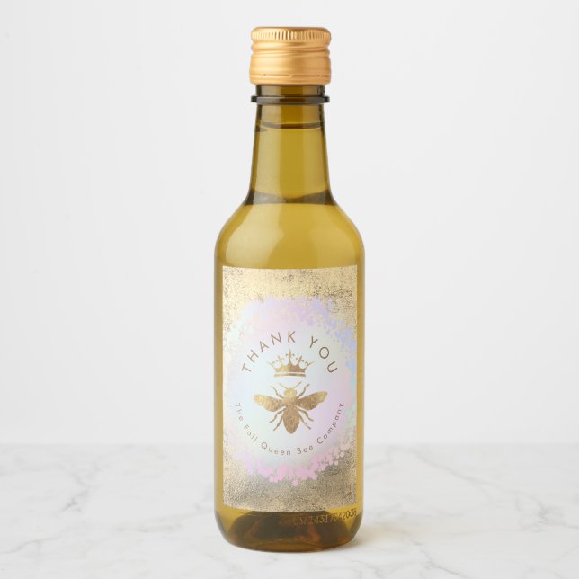 Faux foil bee  design  wine label (Front)