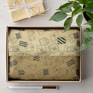 Faux foil Gold and Black Gift Tissue Paper