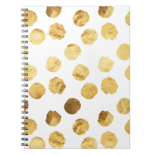 Faux Foil Gold Dots Pattern Background Dot Texture Spiral Notebook
