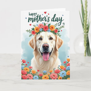 Faux Foil Golden Dog Mom Card