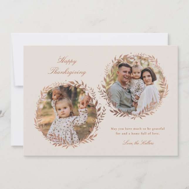 Faux Foil Harvest Wreath Thanksgiving 2-Photo (Front)