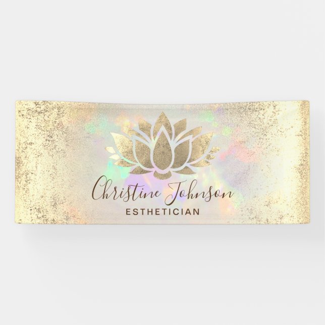 faux foil lotus on opal texture banner (Horizontal)