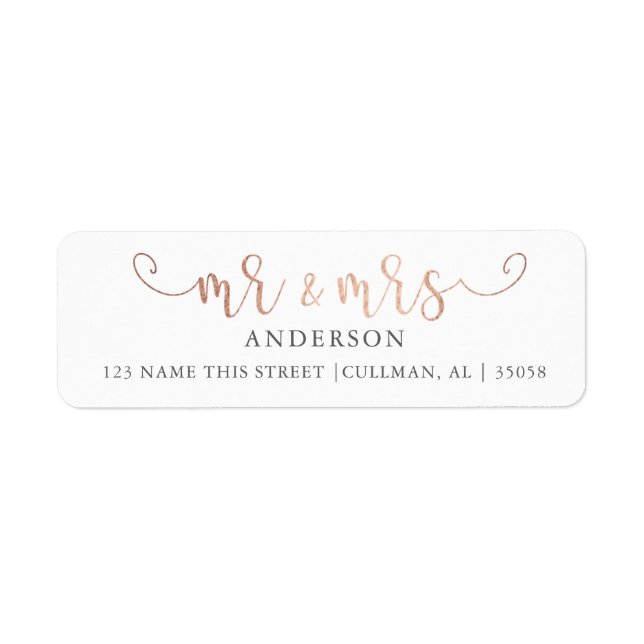 Faux Foil | Mr and Mrs | Address Labels (Front)