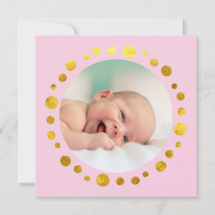 faux foil new baby girl holiday card