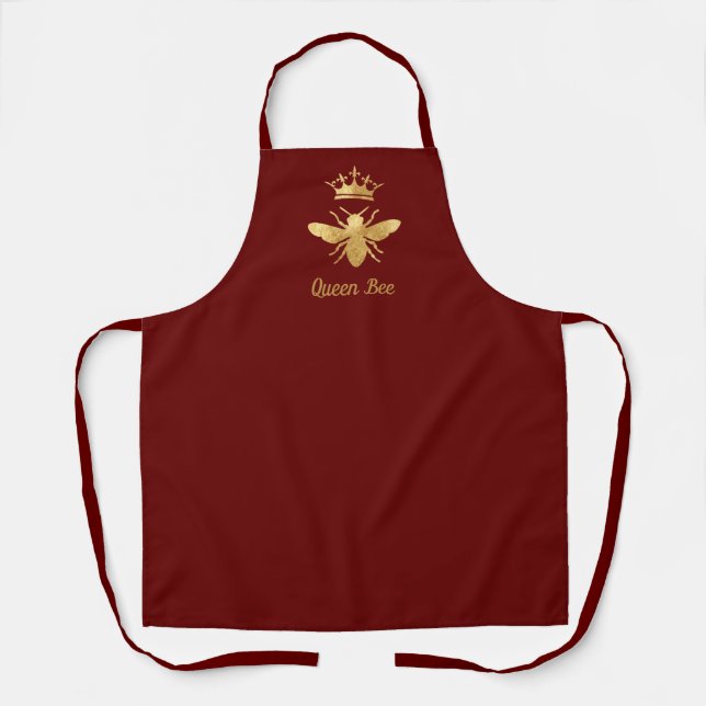 faux foil queen bee logo apron (Front)