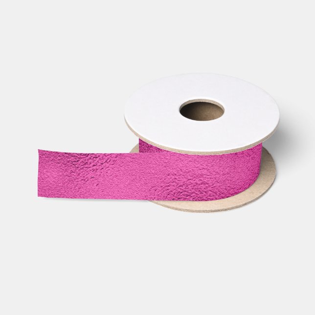 Faux Foil Raspberry 1.5"  - All Options Satin Ribbon (Spool)