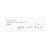 Faux Foil Save the Date | Address Labels