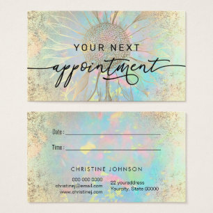 faux foil sunflower appointment card