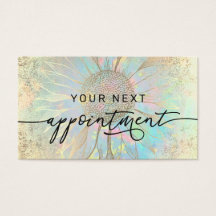  faux foil sunflower appointment card