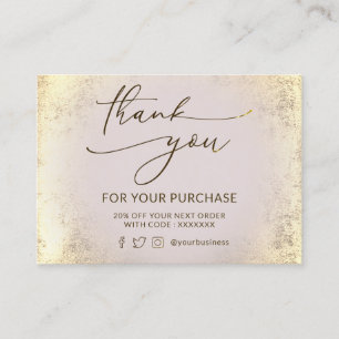 faux foil thank you card
