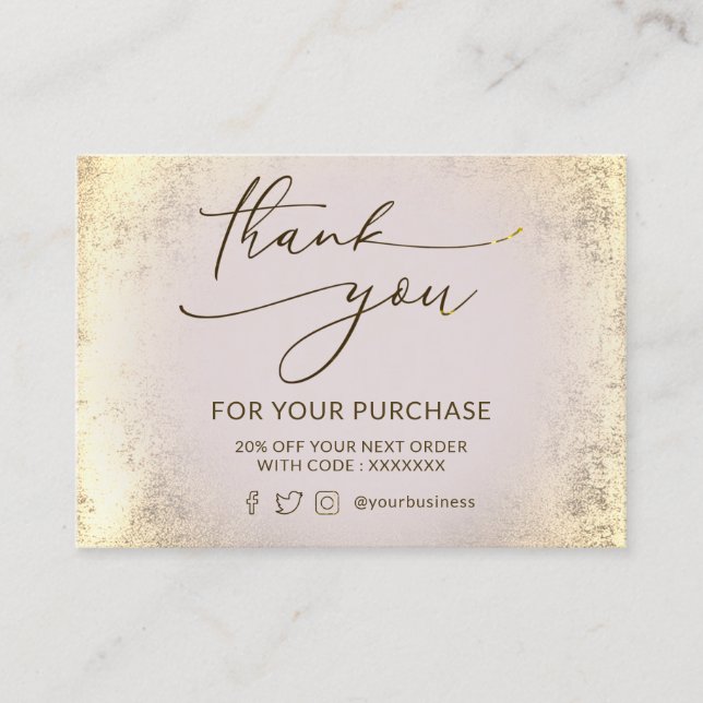 faux foil thank you card (Front)