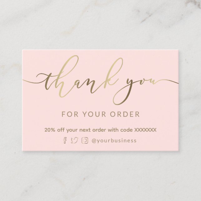 faux  foil thank you card (Front)