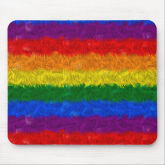 Faux Furry Rainbow Mouse Pad