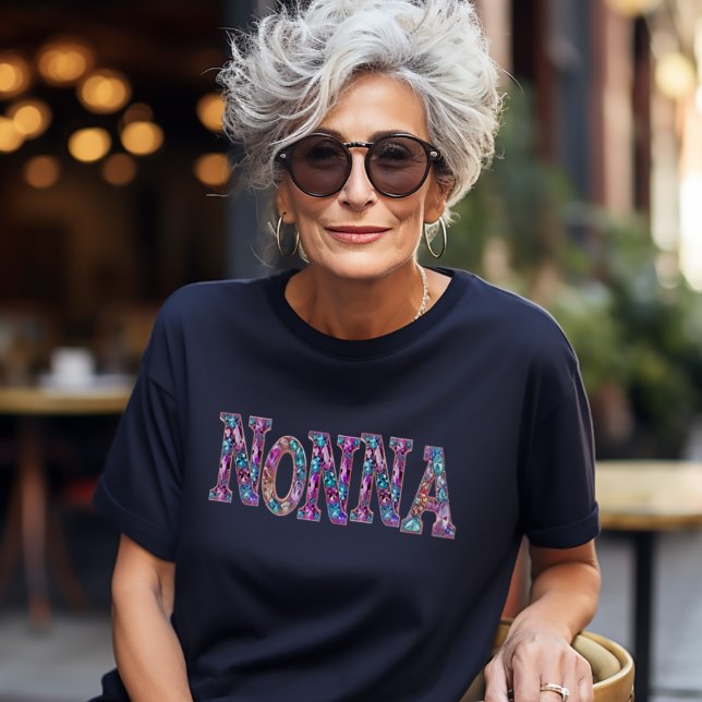 Faux Gems Sparkling Navy Tee Gift for Grandmothers (Nonna (Italian for Grandma)
Faux Jewels and Gems Bling
Tee)