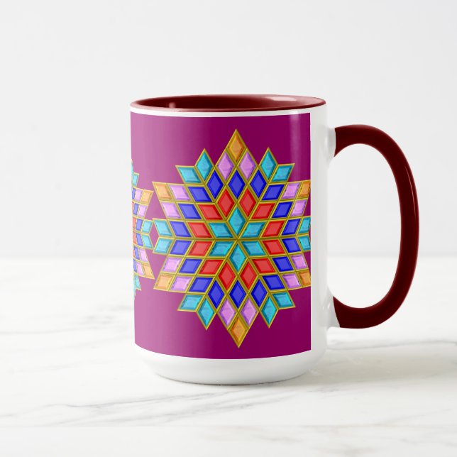 Faux Gemstone Star Quilt Mug (Right)