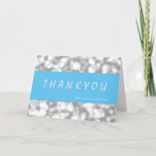 Faux glamourous modern elegant plain thank you card