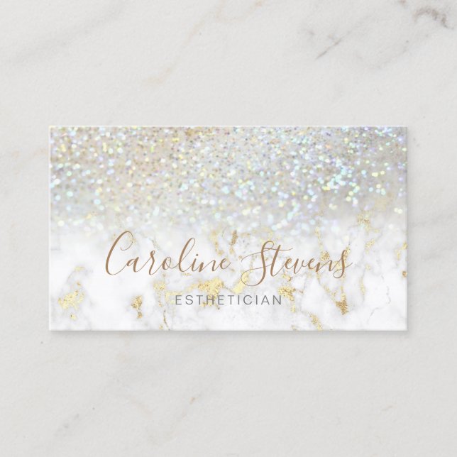 FAUX glitter and marble background Business Card (Front)