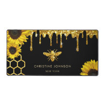 faux glitter bee and sunflowers