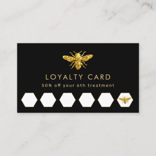 faux glitter bee loyalty card
