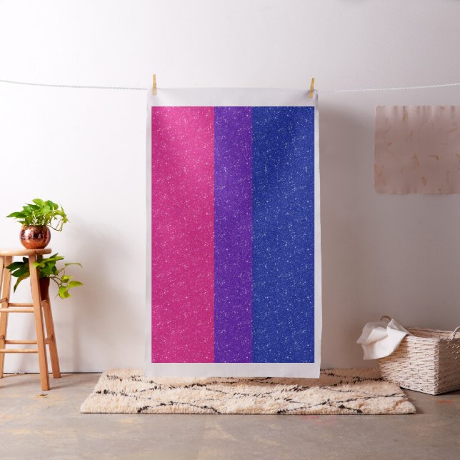 Faux Glitter Bisexual Pride Flag Background Fabric (In Situ)