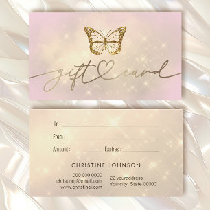 faux glitter butterfly logo gift card