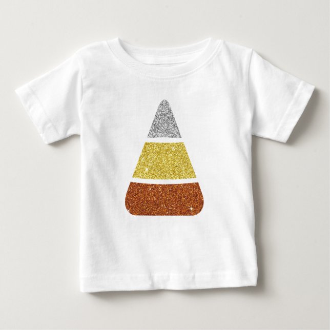 Faux Glitter Candy Corn Baby T-Shirt (Front)