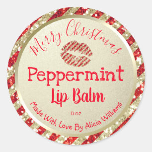 Faux Glitter Christmas DIY Handmade Lip Balm Label