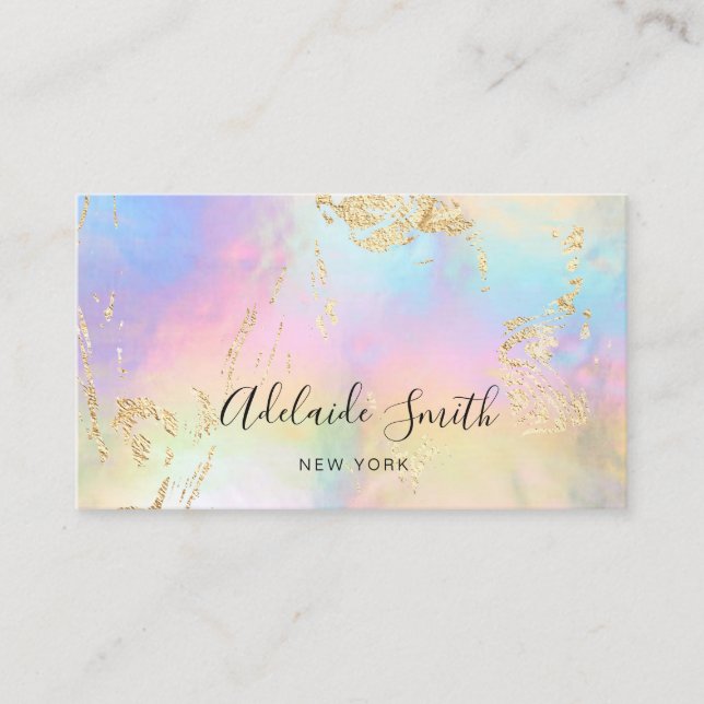 FAUX glitter details on FAUX iridescent colours Business Card (Front)