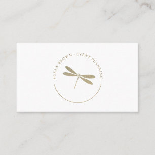 Faux Glitter Dragonfly Logo Business Card